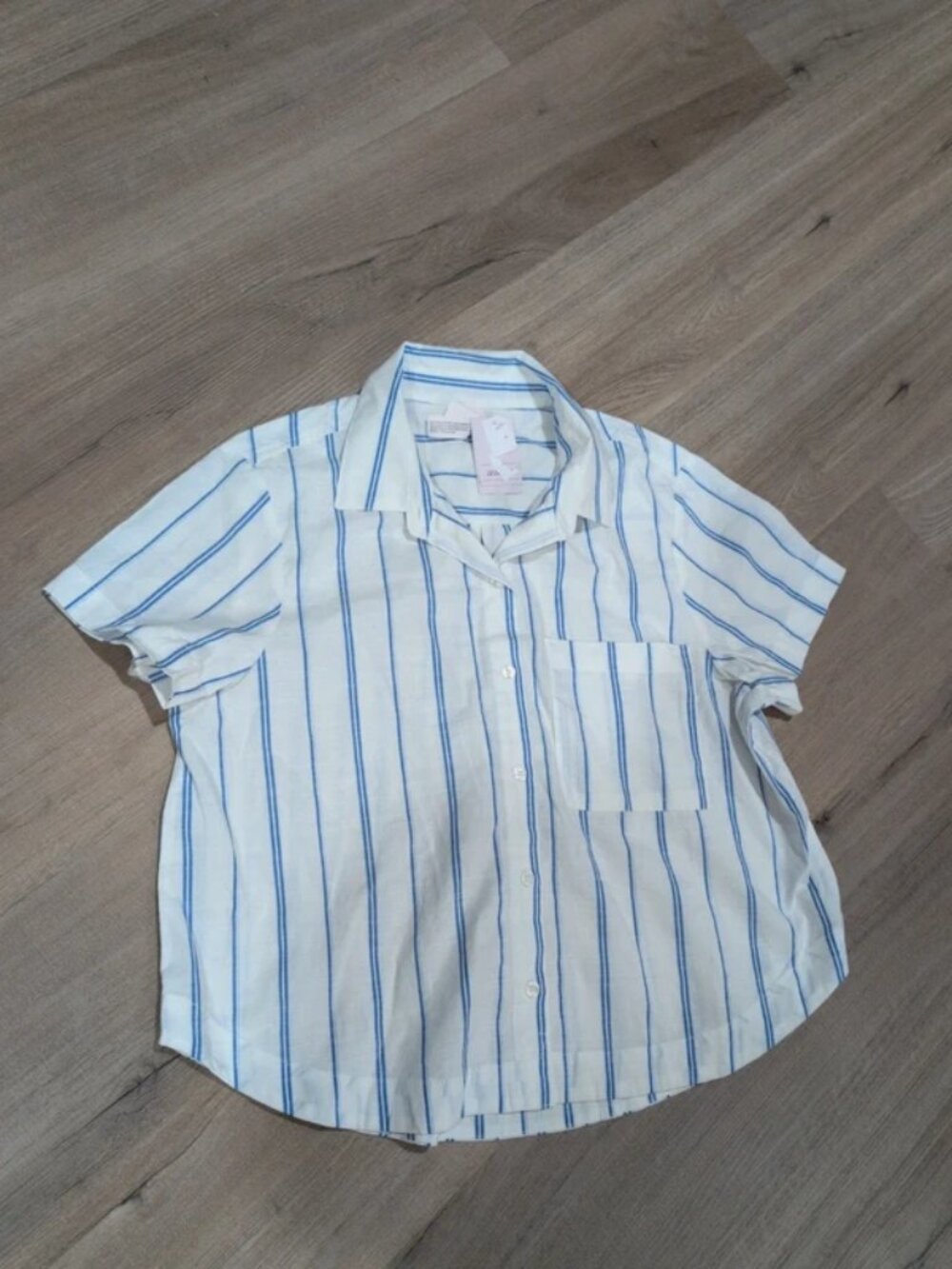 Women's Auden Light Airy Blue White Stripe Sleep Shirt - Small